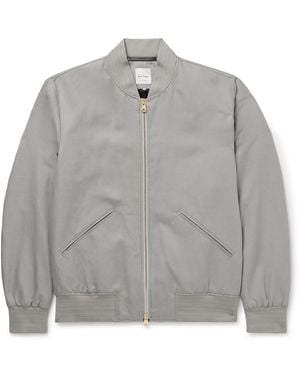 Paul Smith Linen, Cotton And Lyocell-Blend Bomber Jacket - Gray