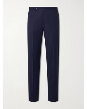 De Petrillo Straight-Leg Wool-Blend Suit Trousers - Blue