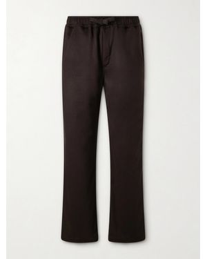 Saman Amel Straight-Leg Cashmere Drawstring Trousers - Black