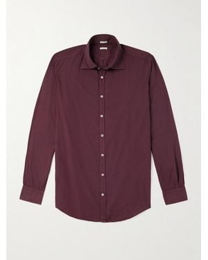 Massimo Alba Striped Cotton Shirt - Purple