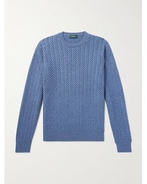 Incotex Zanone Cable-Knit Wool Jumper - Blue