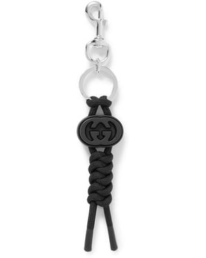 Gucci Tone, Rope And Leather Key Fob - Black