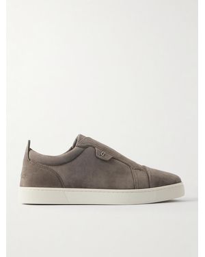 Christian Louboutin St Louis Suede Slip-On Sneakers - Brown