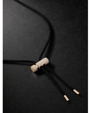 OUIE Toggle 14-Karat, Silk Cord And Diamond Necklace And Bracelet - Black