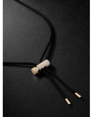 OUIE Toggle 14-Karat, Silk Cord And Diamond Necklace And Bracelet - Black