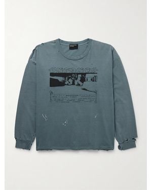 Enfants Riches Deprimes Boy in Chains Oberteil aus Baumwoll-Jersey mit Logoprint und Farbspritzern in Distressed-Optik - Blau