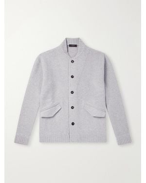 Slowear Wool And Cashmere-blend Knitted Bomber Jacket - White