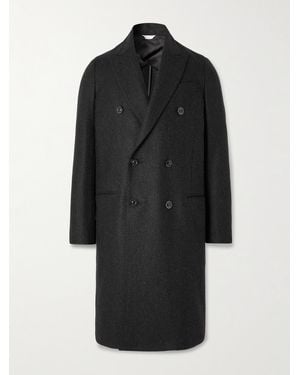 Boglioli Double-Breasted Wool-Blend Coat - Black