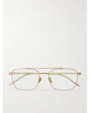 Bottega Veneta Aviator-Style-Tone Titanium Optical Glasses - Natural