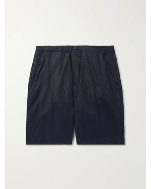 Loro Piana Straight-Leg Linen Shorts - Blue