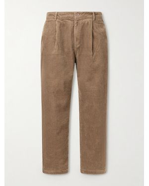 Folk Wide-Leg Cotton-Corduroy Pants - Natural
