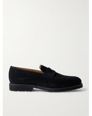 Majordome M08 Suede Penny Loafers - Black