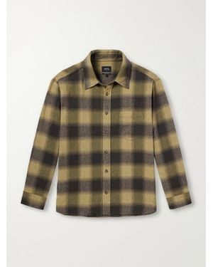 A.P.C. Malaury Checked Wool-Blend Flannel Shirt - Green