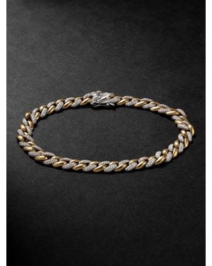 Greg Yuna 18-Karat Yellow and White Gold Diamond Chain Bracelet - Schwarz