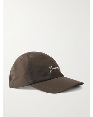 Jacquemus Baluchon Logo-embroidered Shell Baseball Cap - Brown