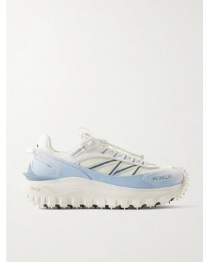 Moncler Trailgrip Gtx Leather-Trimmed Mesh And Canvas Trainers - White