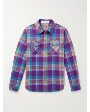 God's True Cashmere Checked Cashmere Shirt - Blue
