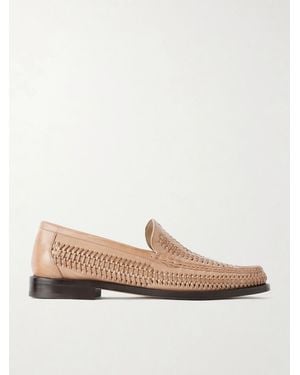 Brunello Cucinelli Woven Leather Loafers - Natural
