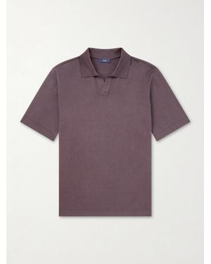 Herno Open-collar Cotton Polo Shirt - Purple