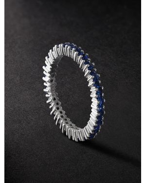 Suzanne Kalan 18-karat White Gold Sapphire Ring - Black