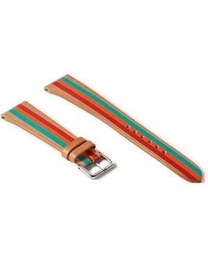 La Californienne Terrazza Striped Leather Watch Strap - Metallic