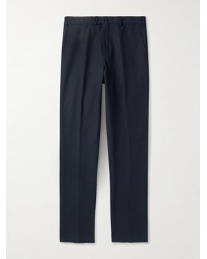 Loro Piana Carlo Hyannis Tapered Cotton-Blend Trousers - Blue