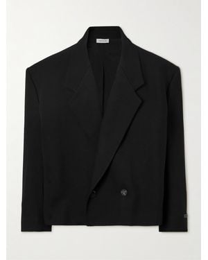 Fear Of God Double-Breasted Cropped Wool-Gabardine Blazer - Black