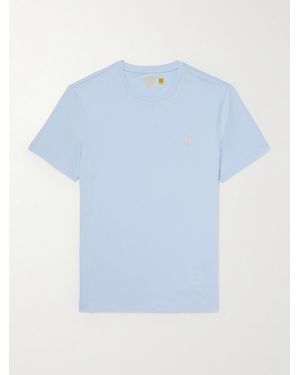 Polo Ralph Lauren Logo-embroidered Cotton-jersey T-shirt - Blue