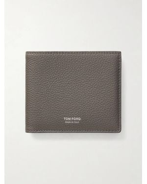 Tom Ford T Line Soft Grain Leather Bifold Wallet - Grey