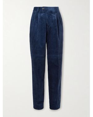 Brunello Cucinelli Straight-Leg Cotton-Corduroy Suit Trousers - Blue