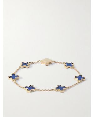 Luis Morais 14-Karat Lapis Lazuli Bracelet - White