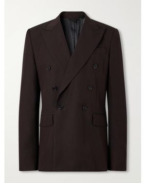 Acne Studios Double-Breasted Herringbone Blazer - Black