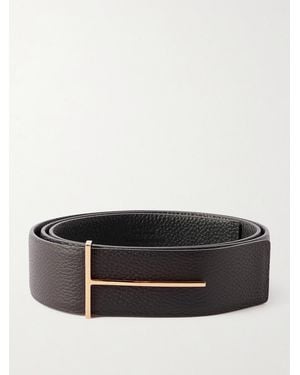 Tom Ford 3.8Cm Full-Grain Leather Belt - Black
