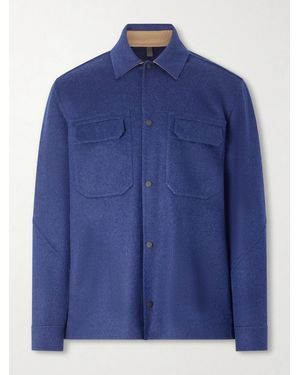 Sease Wool-Blend Overshirt - Blue