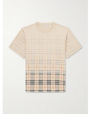 Burberry Checked Cotton-jersey T-shirt - White