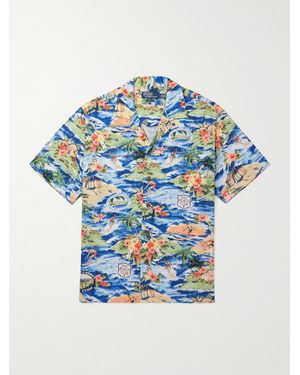 Polo Ralph Lauren Clady Convertible-collar Printed Poplin Shirt - Blue