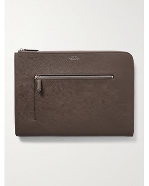 Smythson Ludlow Full-Grain Leather Laptop Case - Brown