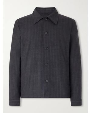 NN07 Zander 10037 Pinstriped Recycled-woven Jacket - Black