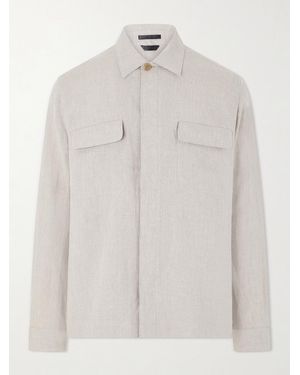 Sunspel Linen Overshirt - White