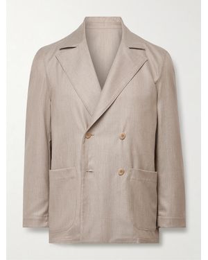 STÒFFA Double-Breasted Cashmere Suit Jacket - Natural