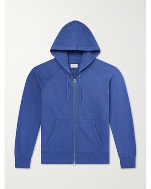 Hartford Cotton-jersey Zip-up Hoodie - Blue
