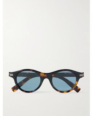 ZEGNA Sonnenbrille mit rundem Rahmen aus Azetat in Schildpattoptik - Blau