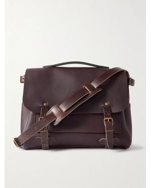 Bleu De Chauffe Eclair Full-Grain Leather Messenger Bag - Brown