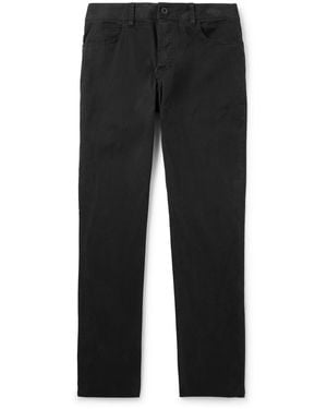 James Perse Straight-Leg Brushed Cotton-Blend Twill Pants - Black