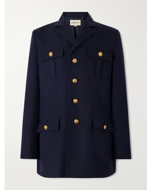 Valentino Garavani Sahariana Embellished Virgin Wool Jacket - Blue