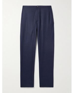 Boglioli Straight-Leg Virgin Wool-Flannel Trousers - Blue