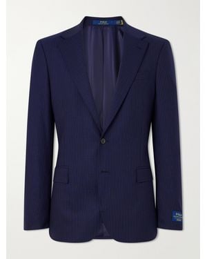 Polo Ralph Lauren Pinstriped Wool-blend Blazer - Blue