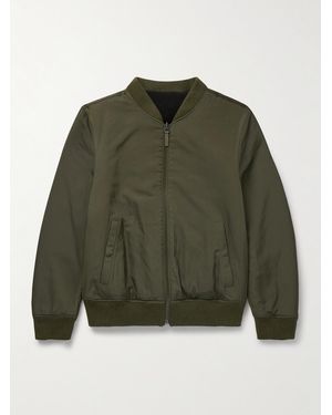 Yves Salomon Reversible Shell And Shearling Bomber Jacket - Green