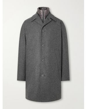 Herno Padded Wool-Blend Tweed Coat - Grey