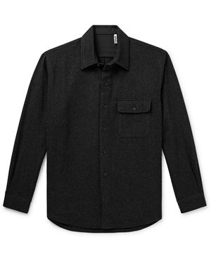 Kaptain Sunshine C.P.O Brushed Cashmere-Flannel Shirt Jacket - Black